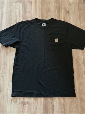 Carhartt Black Short Sleeve Pocket Tee with Logo Patch